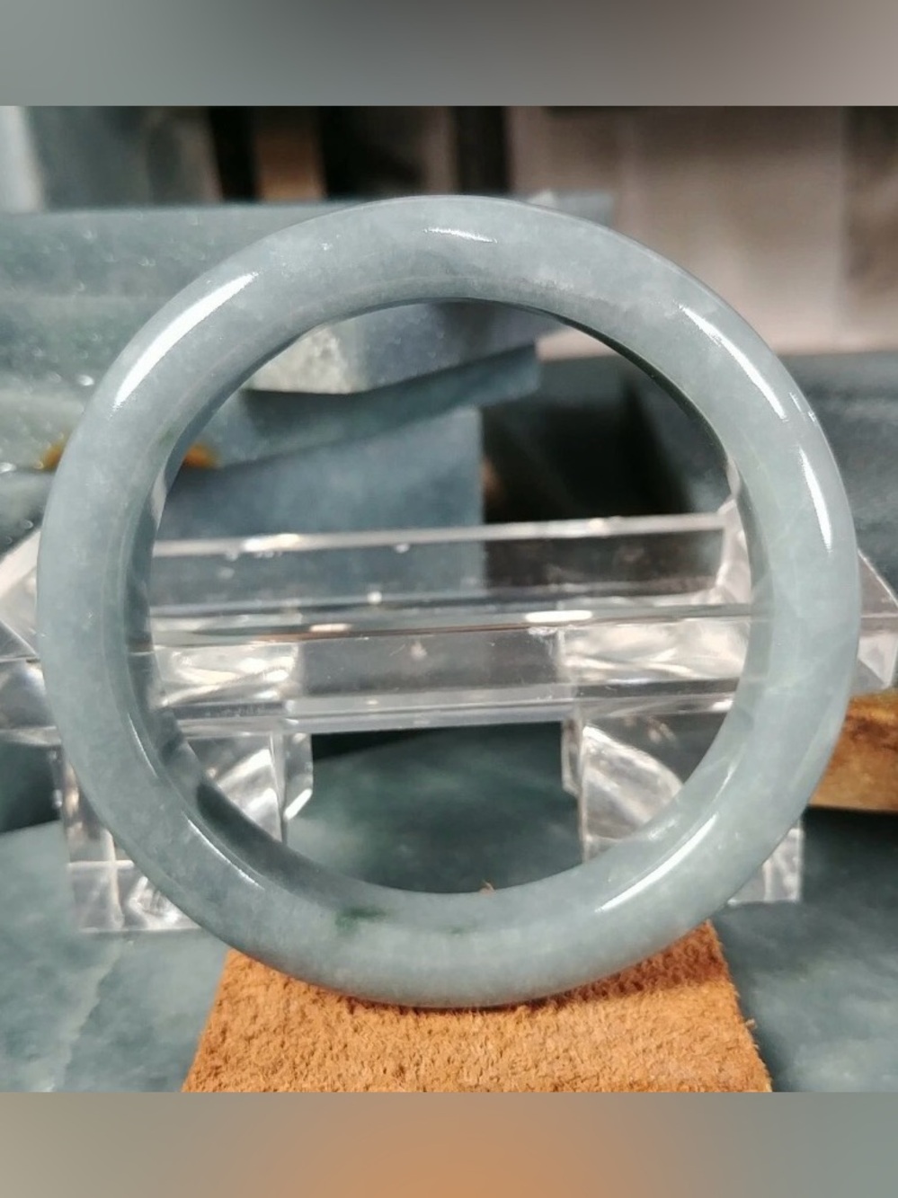 Guatemalan Jadeite Bangle Bracelet 57.5mm - Cut From Guatemala Jade Slab Type A
